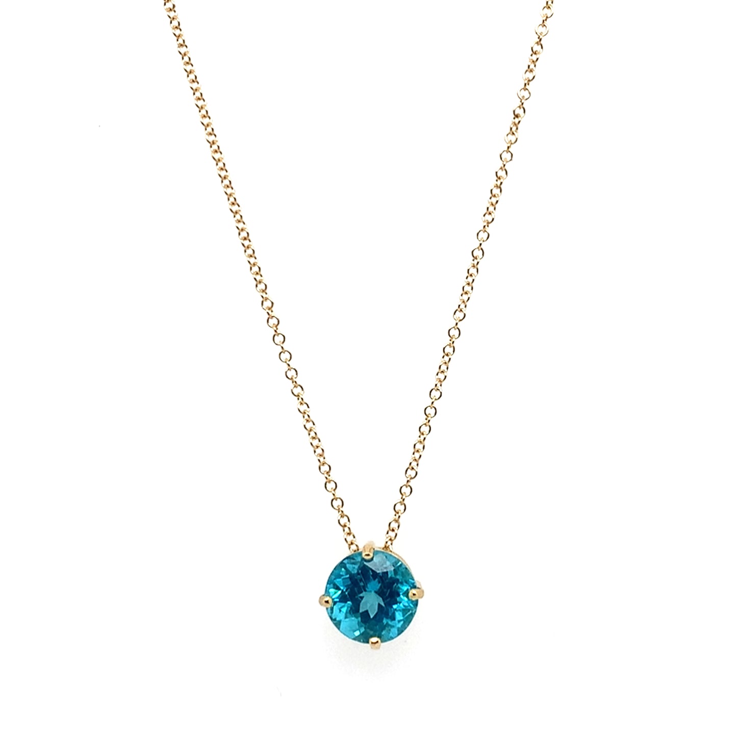 Rolland's Designs 14K Yellow Gold Solitare Apatite Necklace