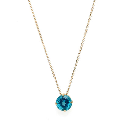 Rolland's Designs 14K Yellow Gold Solitare Apatite Necklace