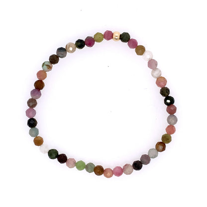 Dee Berkley October Solid Tourmaline And Gold Filled Beaded Bracelet