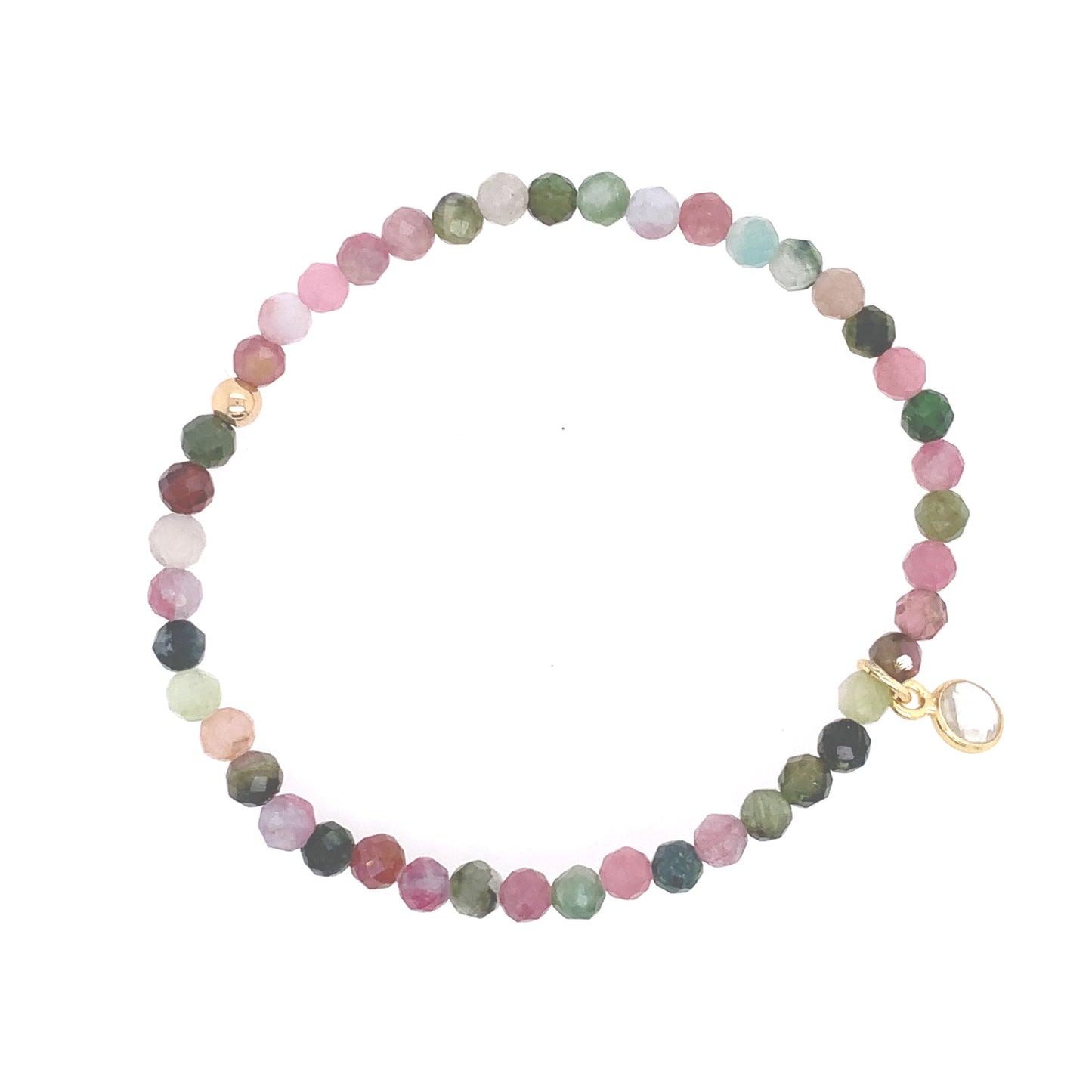 Dee Berkley Tournaline and Gold Filled Beaded Bracelet