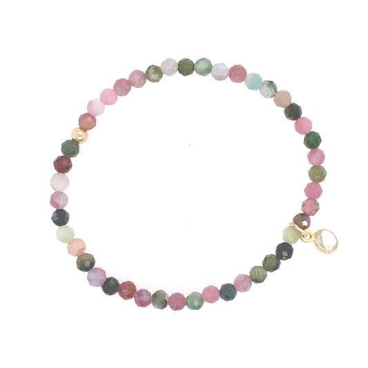 Dee Berkley Tournaline and Gold Filled Beaded Bracelet