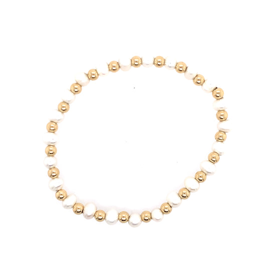 Dee Berkley 4Mm Pearl And Gold Filled Beads Size 7"