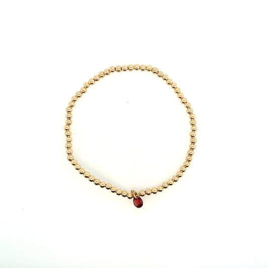 Dee Berkley Gold & Garnet Beaded Bracelet
