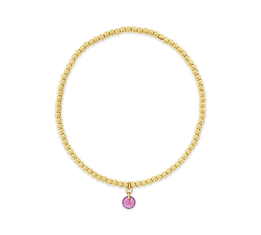 Dee Berkley Gold Filled Pink Topaz Dangle Bracelet