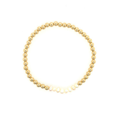 Dee Berkley Pearl & Gold Beaded Bracelet