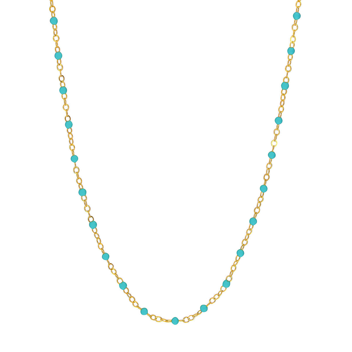 Rolland's Design 14K Gold Turquoise Enamel Bead Piatto Bracelet