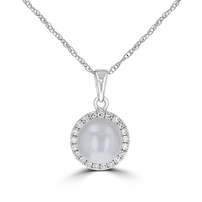Rolland's Designs Pearl and Diamond Necklace