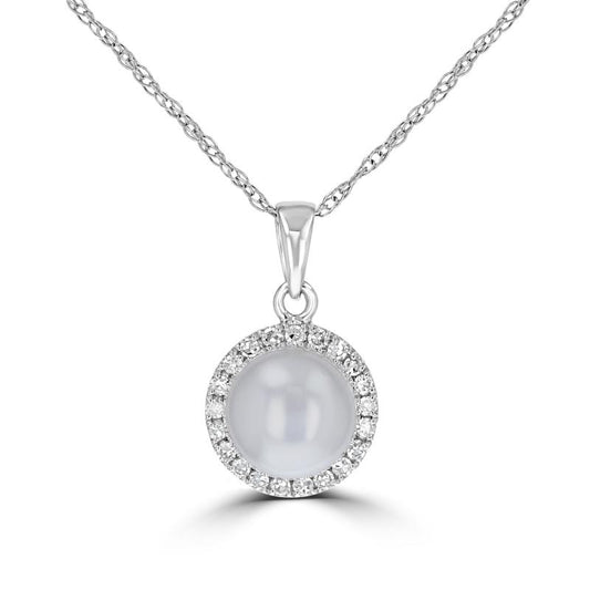 Rolland's Designs Pearl and Diamond Necklace