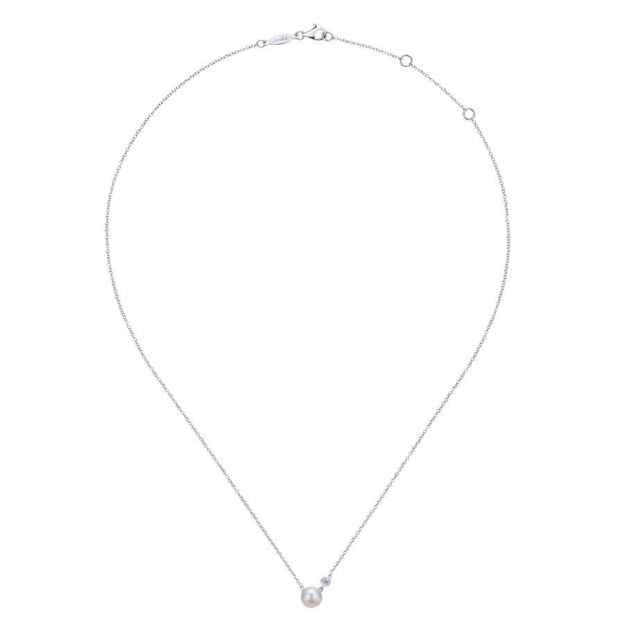 Gabriel & Co Pearl & Diamond Pendant