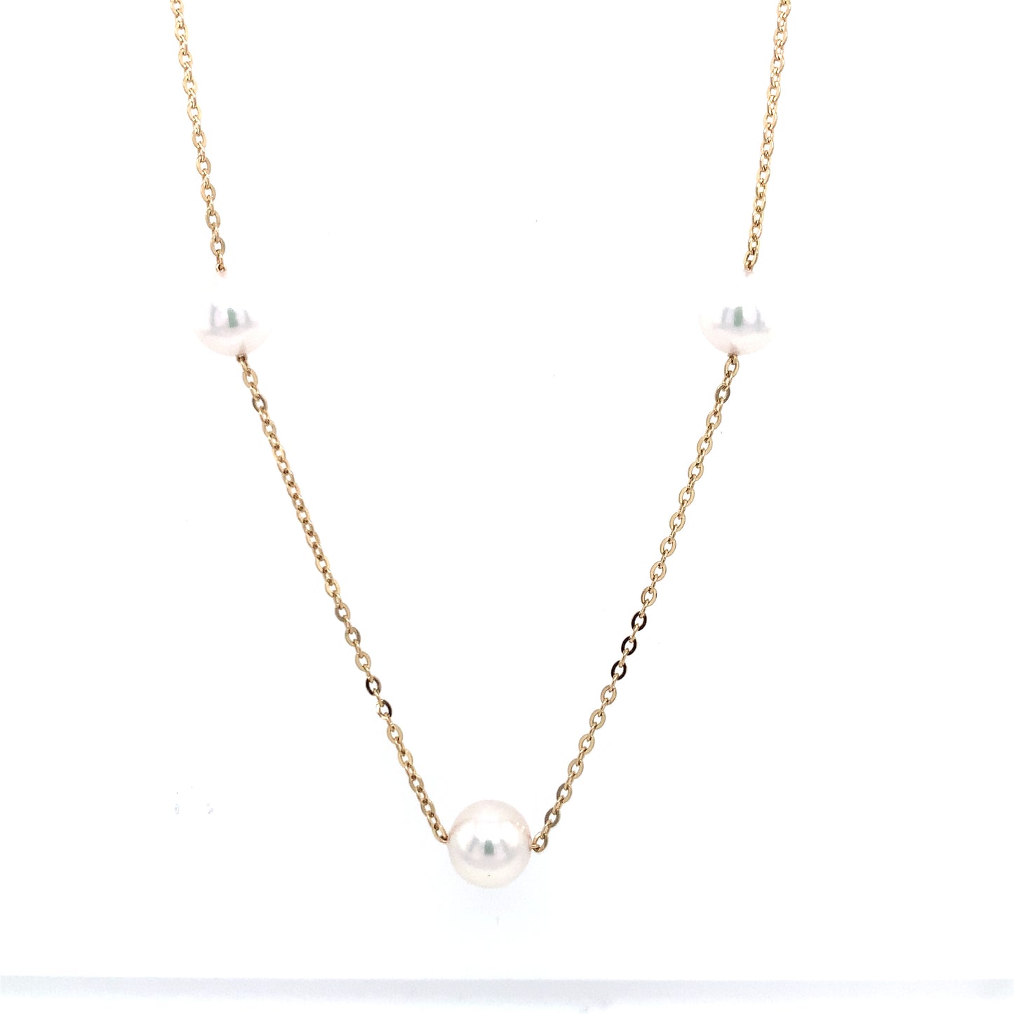 Rolland's Designs 14K Yellow Gold & Pearl Station Necklace