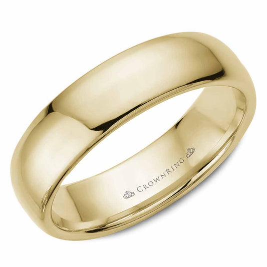 Crown 14k Yellow Gold Traditional Wedding Band