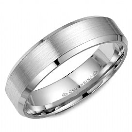 Crown 14k White Gold Wedding Band