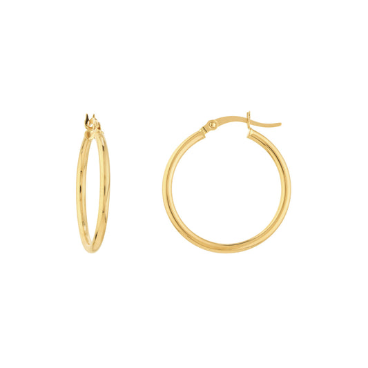 14k Round Tube Hoops 2x25mm