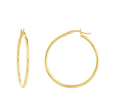 Rolland's Designs 14K Gold Round Tube Hoops 2x35mm
