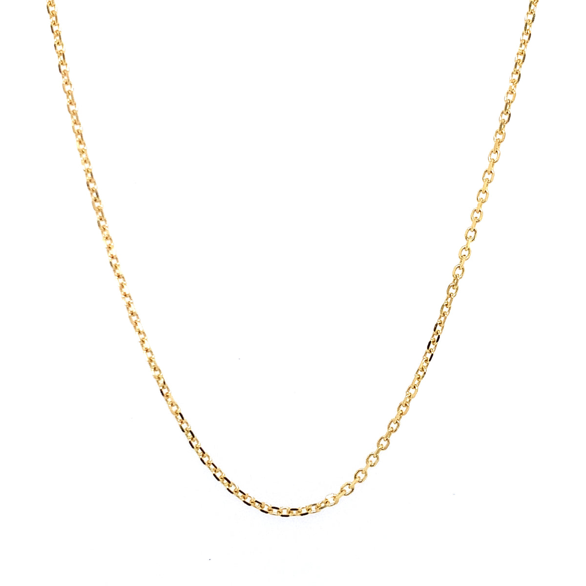 14K Yellow Gold 18" Cable Link Diamond Cut Chain