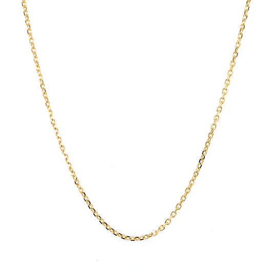 14K Yellow Gold 18" Cable Link Diamond Cut Chain