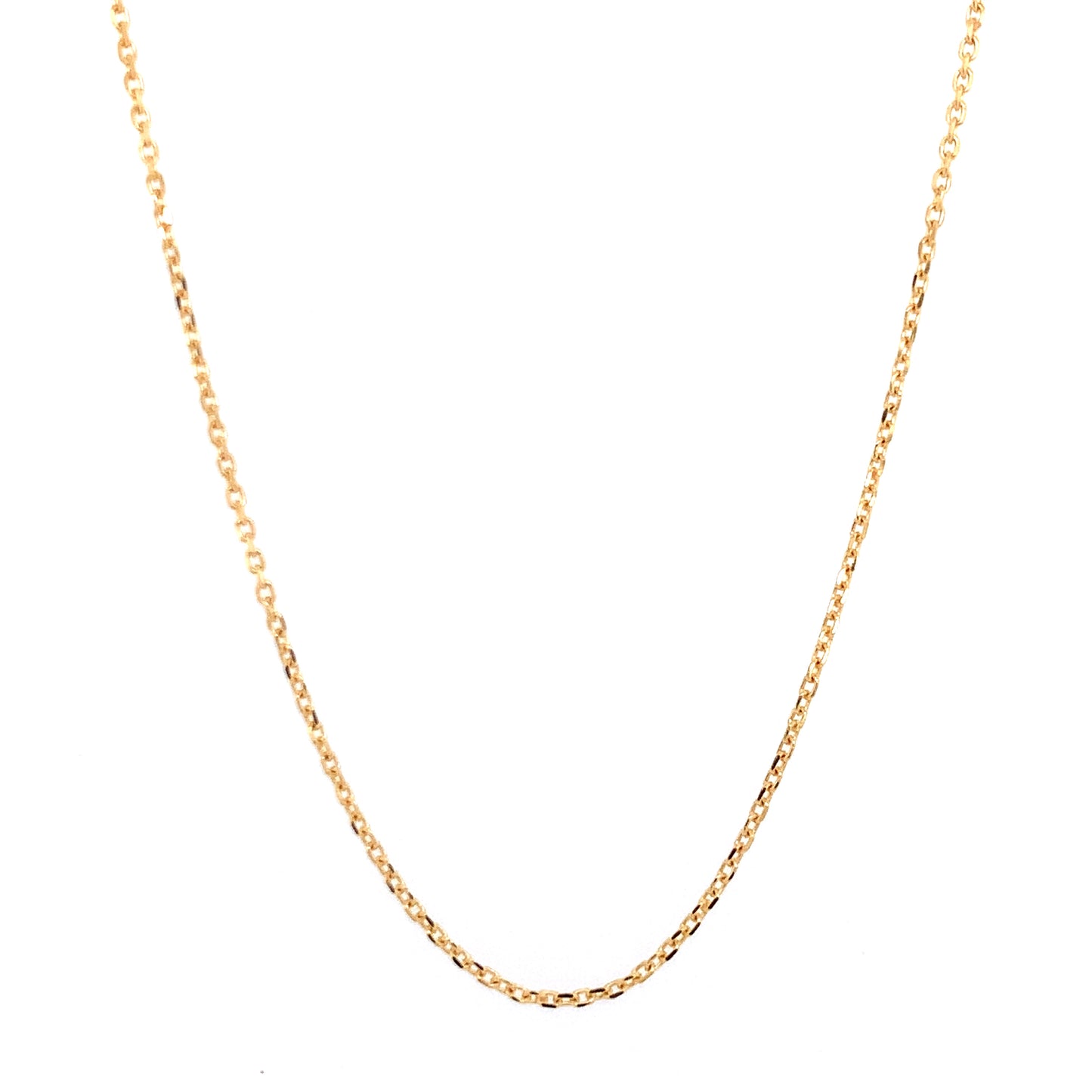 Rolland's Design Yellow Gold 16" Cable Link Diamond Cut Chain