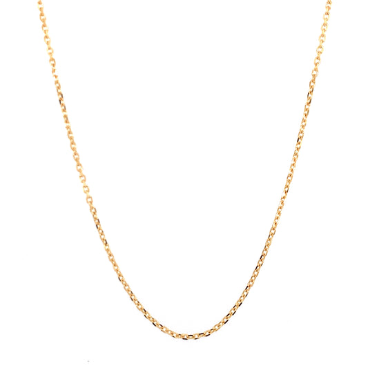 Rolland's Design Yellow Gold 16" Cable Link Diamond Cut Chain