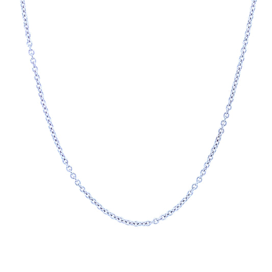 Rolland's Designs 14K White Gold Diamond Cut Chain