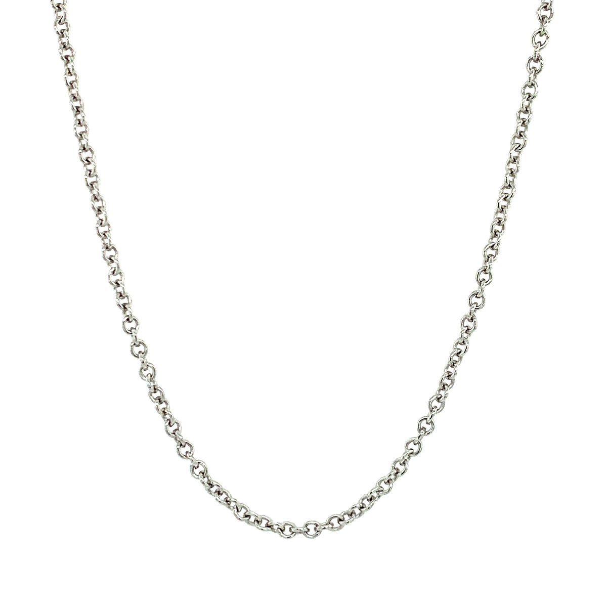 18K White Gold 18" Roberto Coin Rolo Adjustable Chain