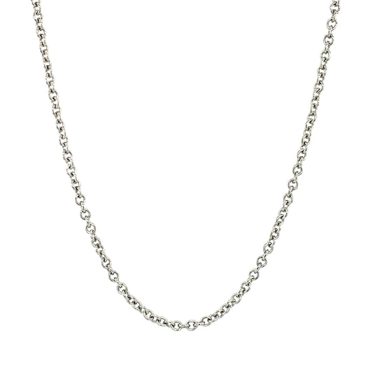 18K White Gold 18" Roberto Coin Rolo Adjustable Chain