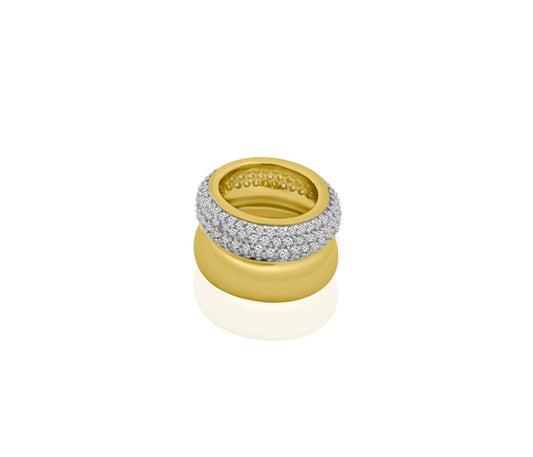 Rolland's Designs Gold & Pave Diamond Round Charm