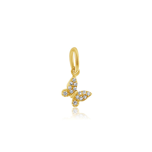 Rolland's Designs 14K Gold Diamond Butterfly Pendant