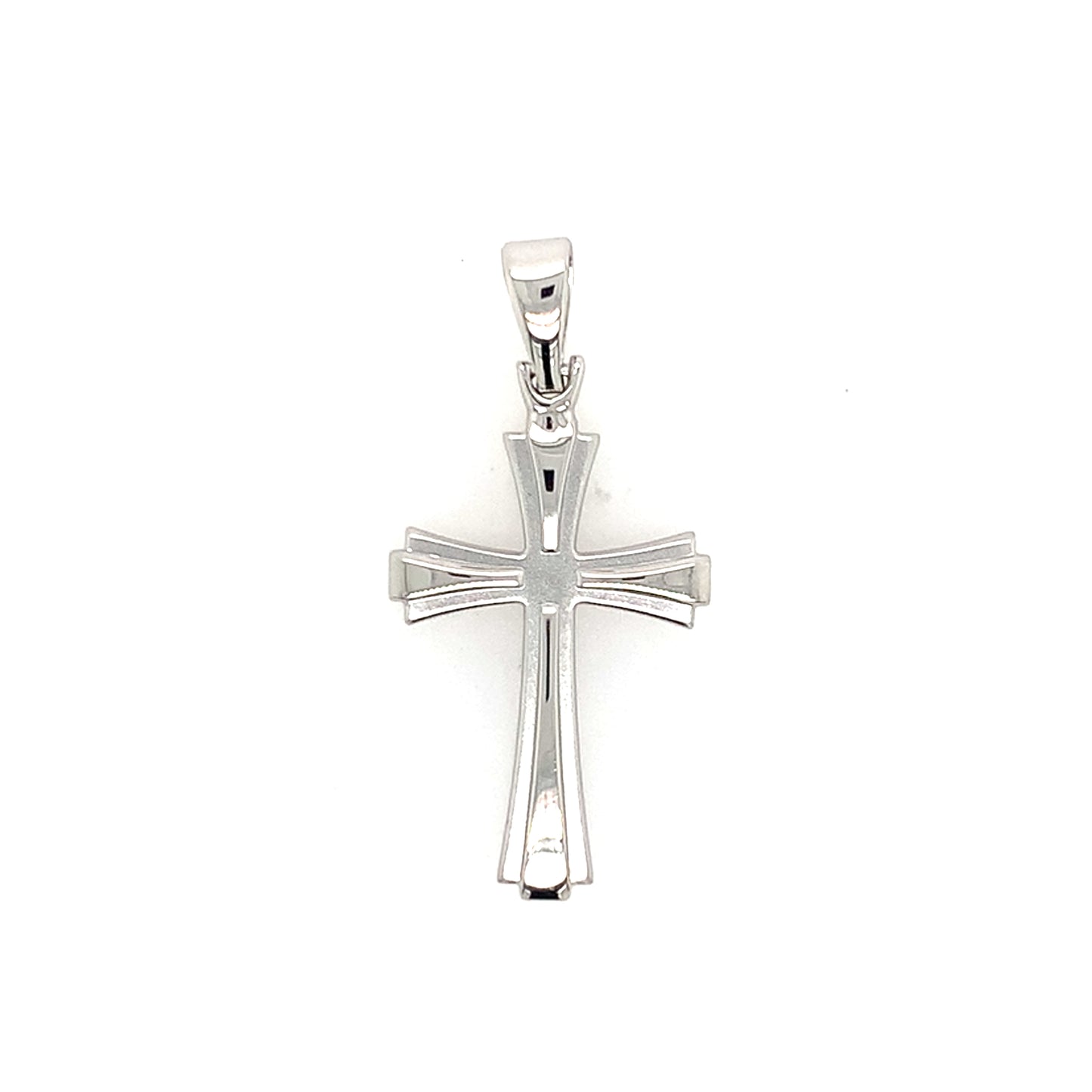 14K White Gold Cross Pendant