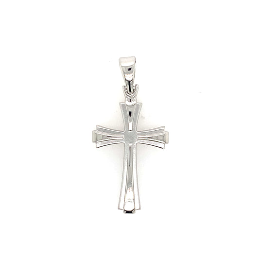14K White Gold Cross Pendant
