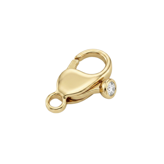 14K Yellow Gold Lobster Clasp Bezel Set Diamond