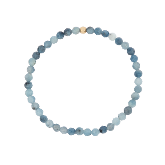 Dee Berkley Solid Aquamarine Beaded Bracelet