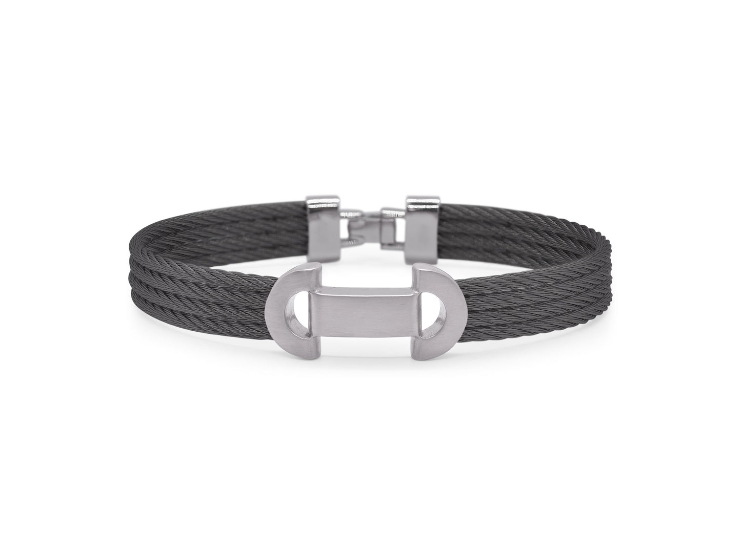 Alor Black Cable Matte Finished ID Bracelet