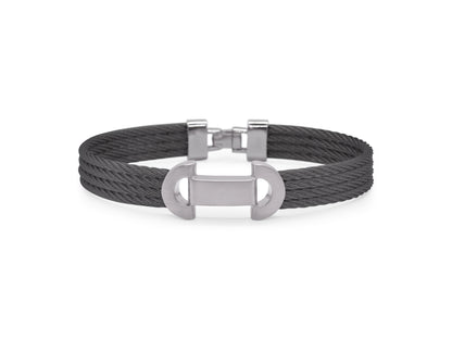 Alor Black Cable Matte Finished ID Bracelet