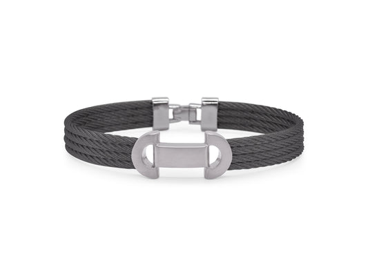 Alor Black Cable Matte Finished ID Bracelet