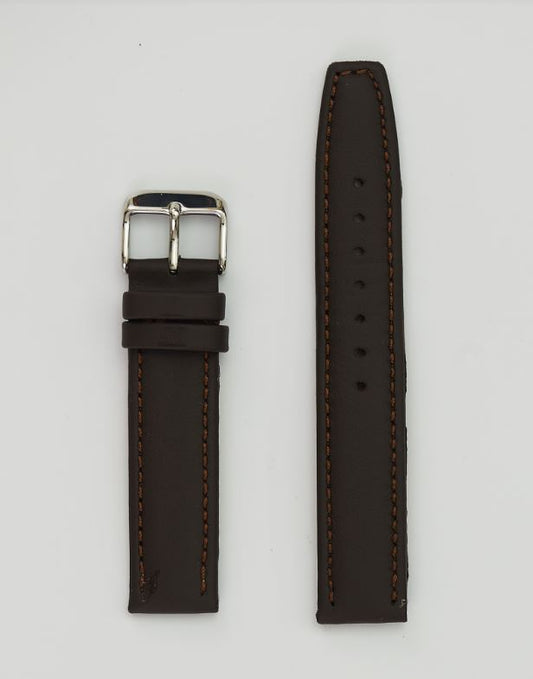 20Mm Brown Leather Watch Strap