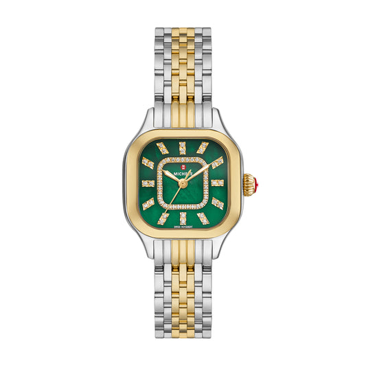 Michele Meggie 18K Two-Tone Gold-Plated Diamond Dial Watch
