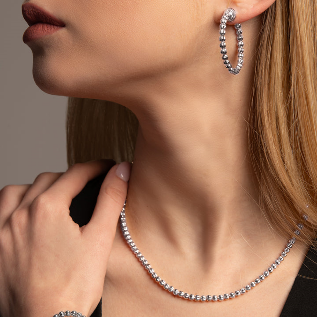 Desmos Sterling Silver Diamond Necklace