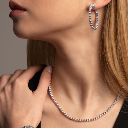 Desmos Sterling Silver Diamond Necklace