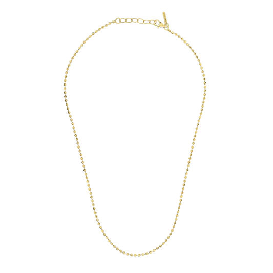 Desmos Steling Silver Yellow Gold Plated Moon Design Bead Necklace