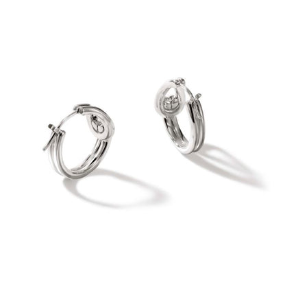 John Hardy Silver Surf Huggie Earrings
