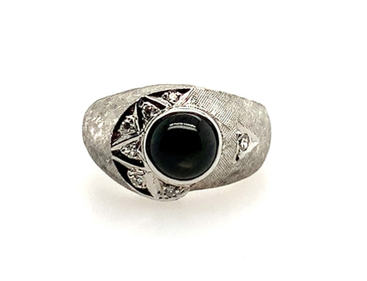 Estate Onyx & Diamond Ring