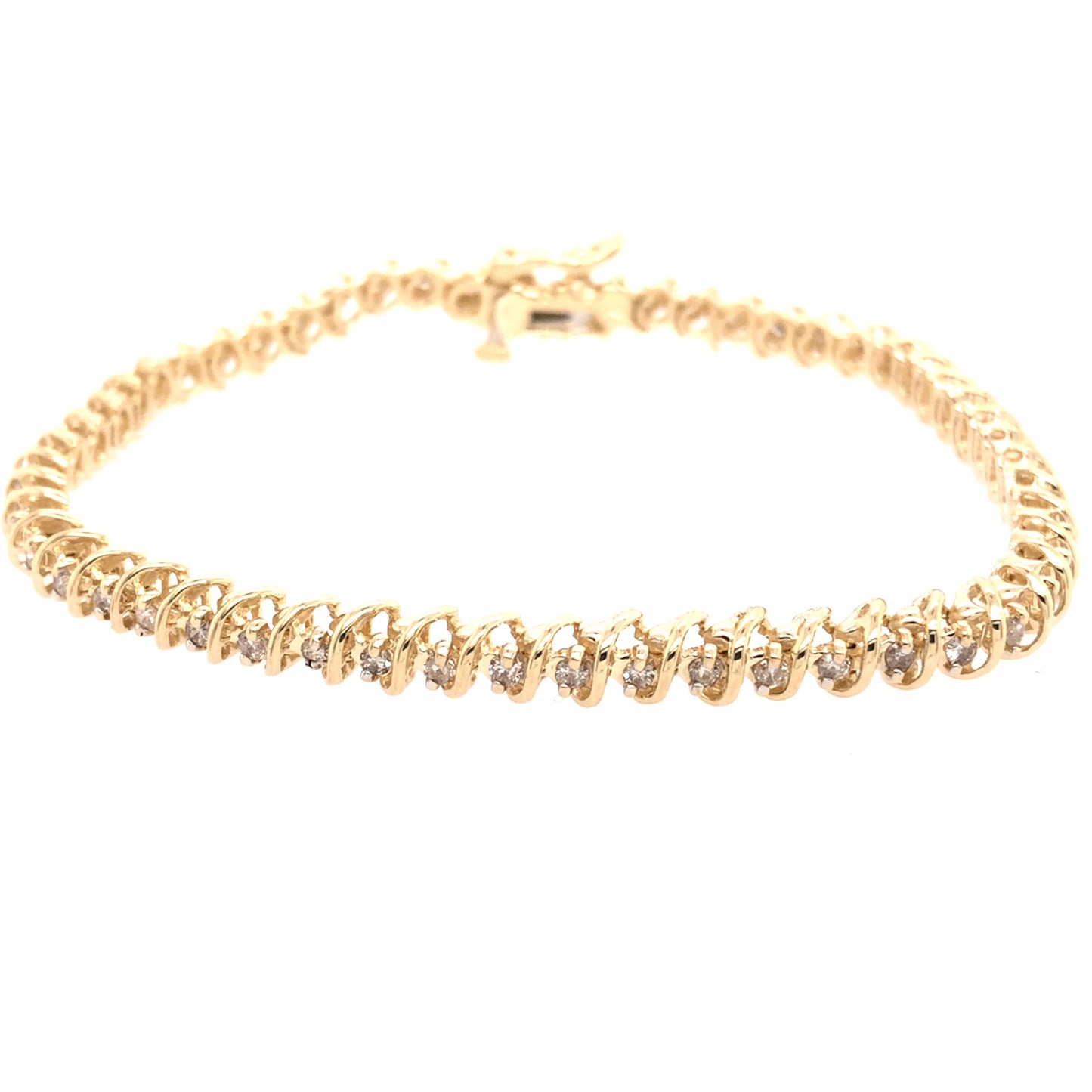 Estate 14K Gold Diamond Tennis Bracelet