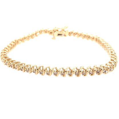 Estate 14K Gold Diamond Tennis Bracelet