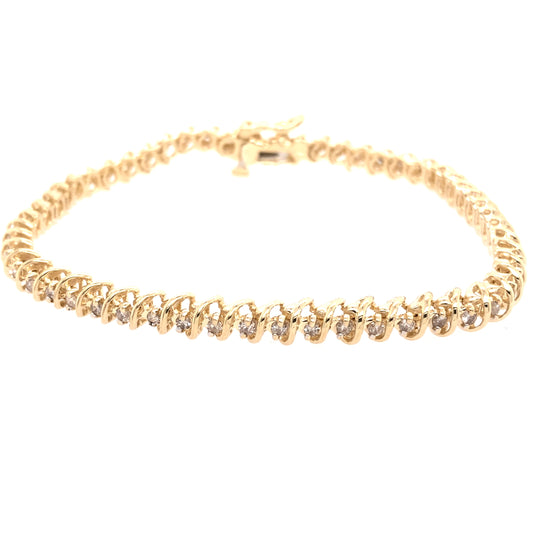 Estate 14K Gold Diamond Tennis Bracelet