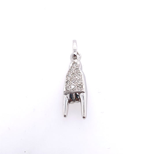 Estate 18K Gold Diamond Italian Hand