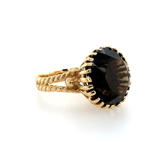 Estate 14K Gold Smokey Topaz Ring