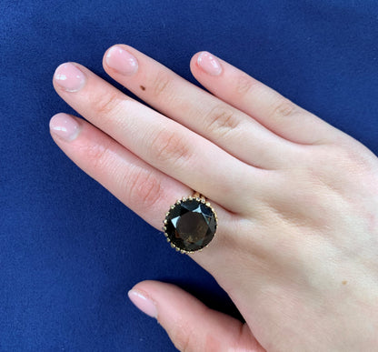 Estate 14K Gold Smokey Topaz Ring