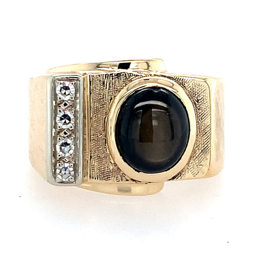 Estate 14K Gold Gents Cats Eye Ring