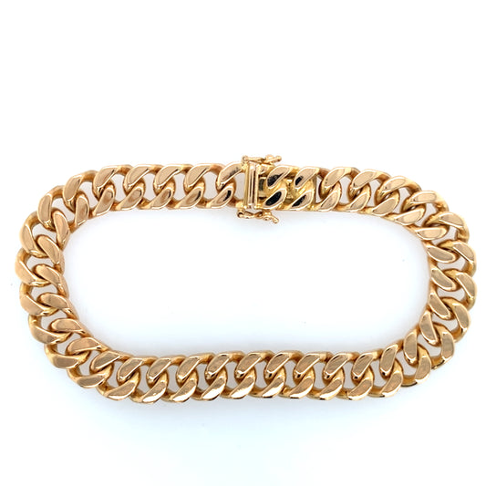 Estate 18K Gold Gents Curb Bracelet