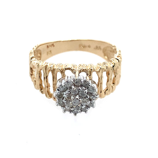 Estate 14K Gold Diamond Cluster Ring